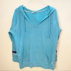 Victoria Secret Blue Bling Hoodie Sz L